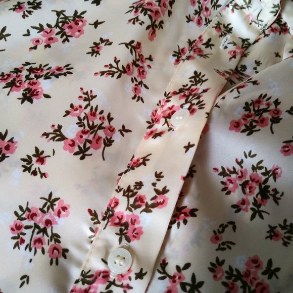 PRINTED SATIN SHIRT VANILLA - Picture 6 of 8